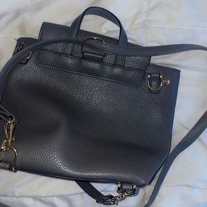 Gray adjustable fake leather purse